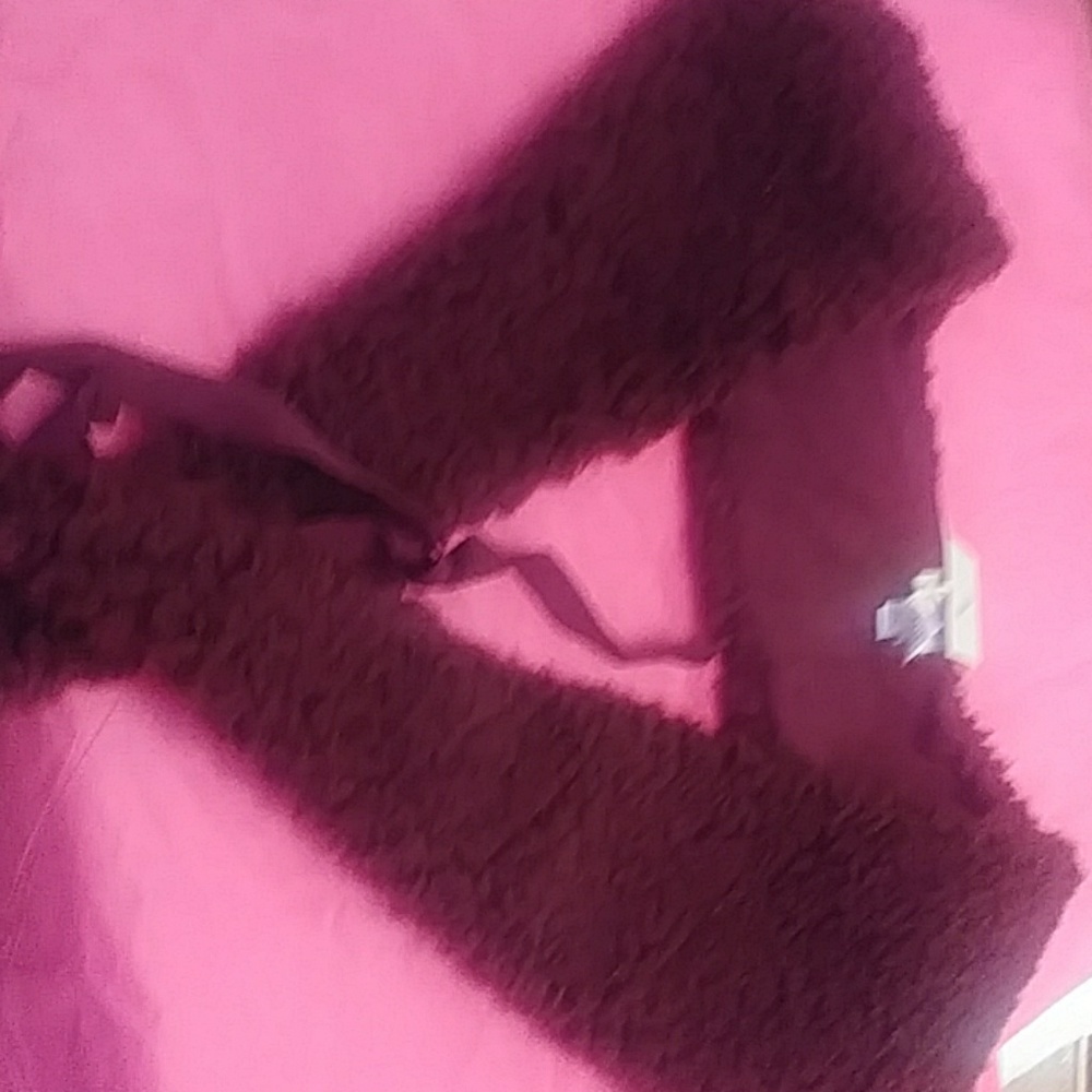Womens sherpa collar in purple